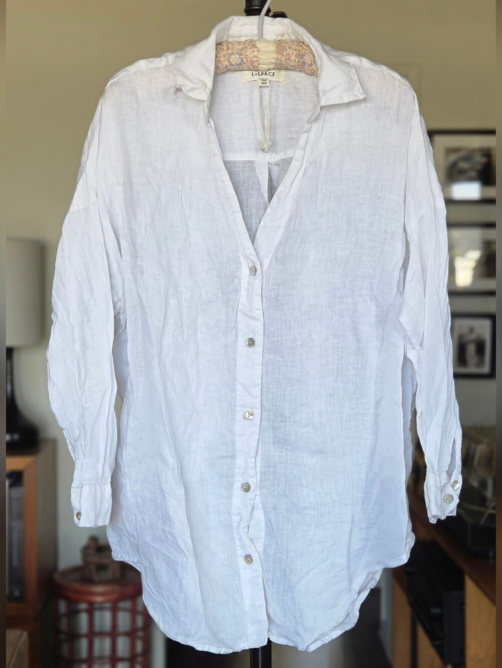 l*space White Linen Rio Tunic Shirt